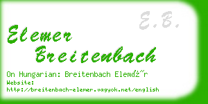 elemer breitenbach business card